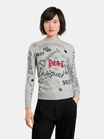 Grey women's patterned sweater Desigual Paloma - Women