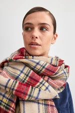 Trendyol Women's Multicolored Checkered, Soft Textured Scarf