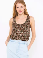 Brown patterned top CAMAIEU