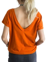 T-shirt with back neckline in dark orange