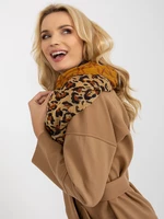 Camel yellow scarf with prints