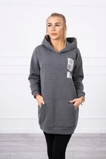 Hoodie with graphite patches