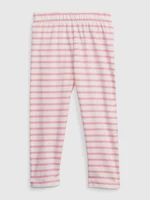 Cream-pink girls' striped leggings GAP