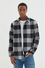 Trendyol Indigo Men's Slim Fit Shirt Collar Lumberjack Plaid Shirt