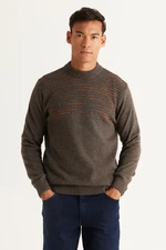 AC&Co / Altınyıldız Classics Men's Milky Brown-orange Standard Fit Normal Cut Half Turtleneck Woolen Knitwear Sweater