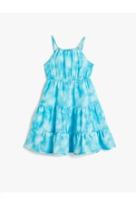 Koton Strapless Midi Dress Tie-tie Patterned Tie Dye