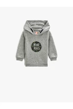 Koton Printed Hoodie Sweatshirt