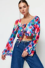 Trendyol Multicolored Peplum Tulle Blouse