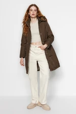 Trendyol Khaki Für Long Parka Coat with a Hooded Water-Repellent