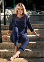 DKaren Woman's Set Loretta Navy Blue