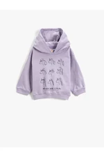 Koton Unicorn Printed Hooded Sweatshirt Long Sleeve