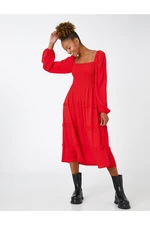 Koton Long Sleeve Midi Dress