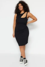 Trendyol Curve Black Cut-Out Detailed Knitted Dress