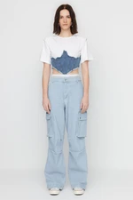 Trendyol X Sagaza Studio Blue Elastic Detail Jeans