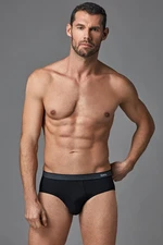 Dagi Men's Black Combed Cotton Compact Plain Slip Briefs.