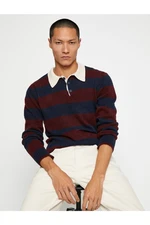 Koton Basic Knitwear Sweater Polo Collar Button Detailed