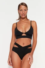 Trendyol Black Bralette Cut Out/Window Bikini Top