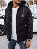 Men's Black Quilted Winter Jacket Dstreet