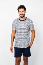 Men's Pampjamas Corfu, Short Sleeves, Shorts - Print/Navy Blue