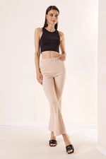 By Saygı Flared Trousers Beige