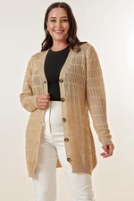 By Saygı V-Neck with Buttons at the Front,Comfortable fit Mercerized Cardigan