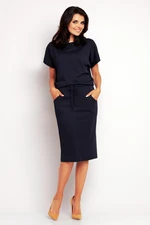 Awama Woman's Dress A145 Navy Blue