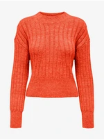 Orange women's sweater ONLY Agnes - Women