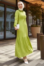 InStyle Aliza Tunnel Dress With A Belt - Oil Green