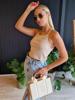 Beige crop top Och Bella on straps Och Bella