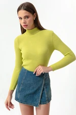 Lafaba Women's Pistachio Turtleneck Knitwear Sweater