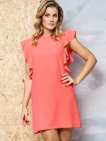 La Diva dress with decorative frill pink