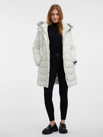 Women's cream quilted coat with faux fur ORSAY