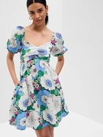 Blue and White Women's Floral Mini Dress GAP