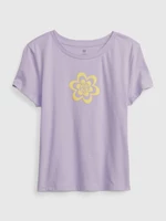 Light purple girly cotton T-shirt with GAP print