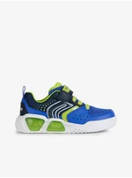 Green-blue boys' sneakers with a glowing Geox sole