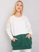 Ecru-dark green sweatshirt with pocket Hartsville RUE PARIS