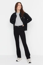 Trendyol Black High Waist Flare Jeans in Black that won't fade