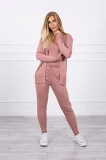 3-piece sweater set dark pink