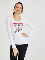 White Women's T-Shirt Guess Icon - Women