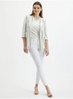 Orsay White Ladies Striped Linen Jacket - Women