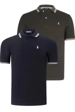 DUAL SET T8594 DEWBERRY MENS T-SHIRT-BLACK-KHAKI