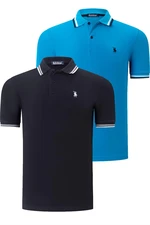 DUAL SET T8594 DEWBERRY MENS T-SHIRT-BLACK-BLUE