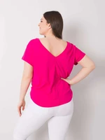 Cotton T-shirt fuchsia plus sizes