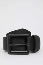 DEFACTO Men Rectangle Buckle Faux Leather Belt