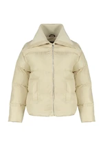 Trendyol Beige Ribbed Collar Detailed, Water-Repellent Inflatable Coat