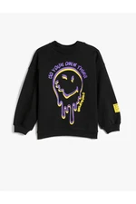 Koton SmileyWorld® Sweatshirt Licensed Raised Long Sleeve Crewneck