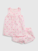 Light pink girls' patterned pyjamas GAP