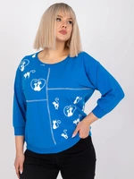 Dark blue blouse plus size with Margeret patch