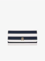 Blue and White Striped Women's Wallet Tommy Hilfiger Iconic LRG - Ladies