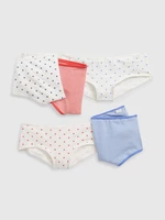 Set of five girls' panties in white, blue and red GAP